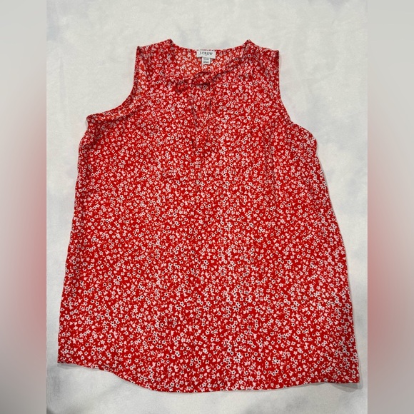 J.Crew Red Floral Cottagecore Sleeveless Flowy Top XXS - Picture 7 of 7